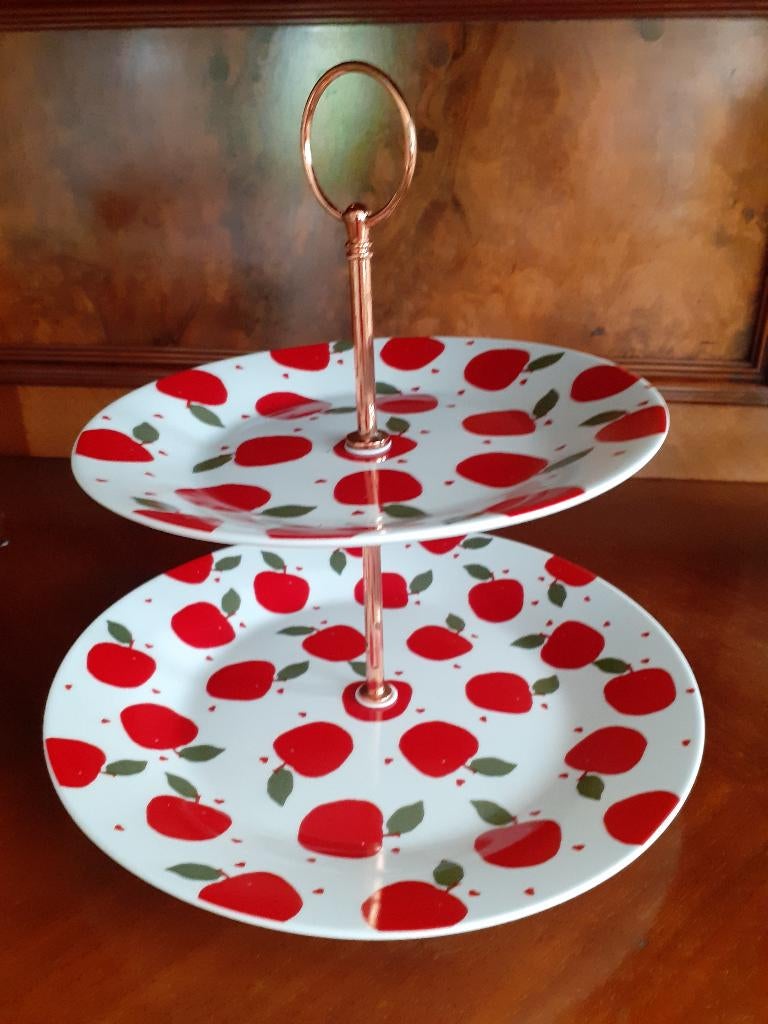 Ariadne at Home etagère rode appels high tea *eureka, Overige typen, Ophalen of Verzenden, Zo goed als nieuw, Overige materialen