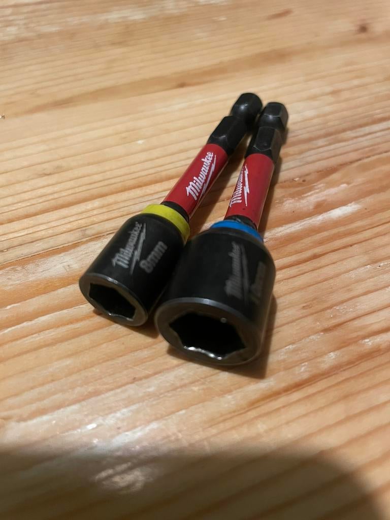 2 stuks Milwaukee Shockwave dophouders 8 en10 mm, Ophalen of Verzenden, Zo goed als nieuw