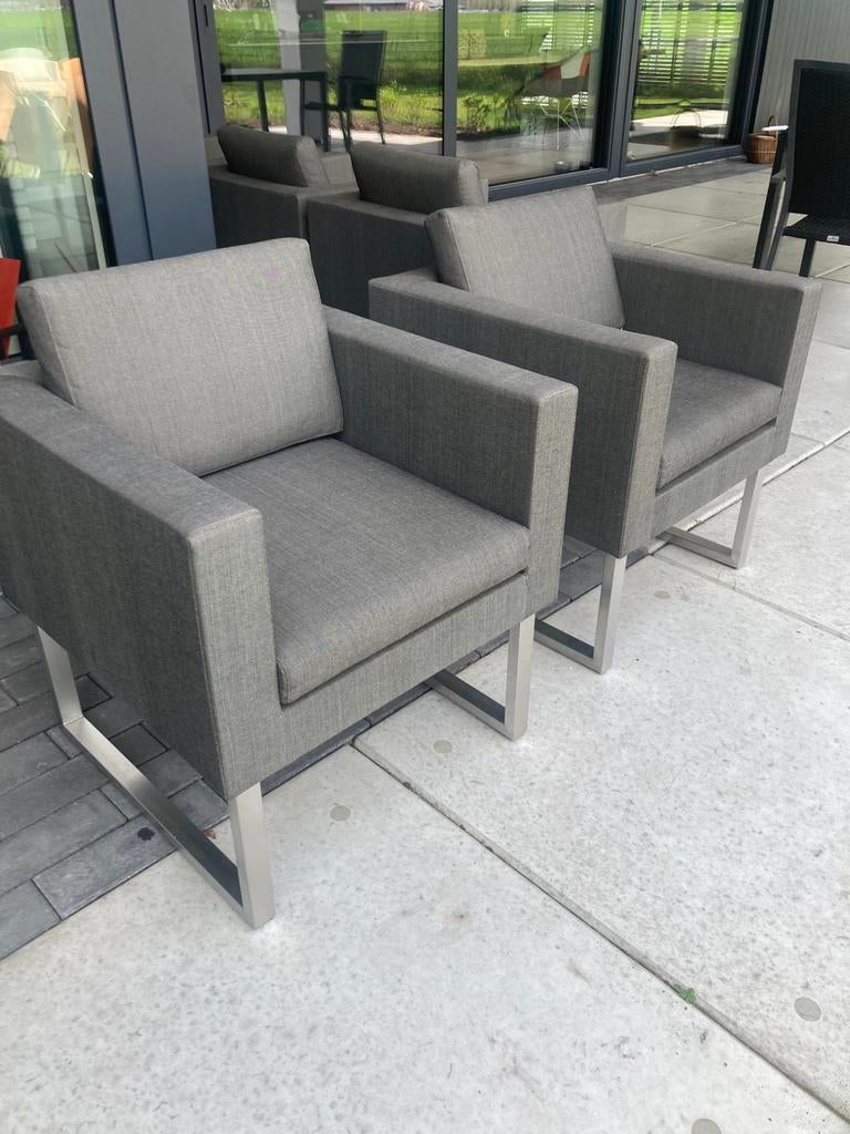 5 Borek lounge stoeltjes, Tuin en Terras, Tuinsets en Loungesets, Ophalen, 5 zitplaatsen, Textileen, Zo goed als nieuw