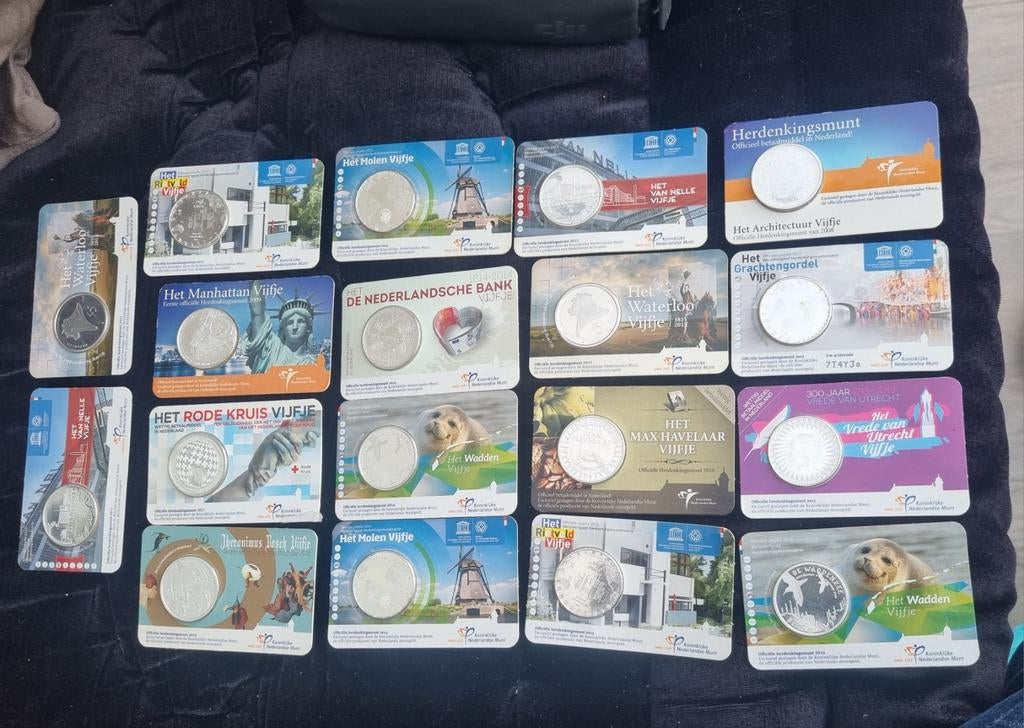 Collectie Nederlandse Herdenkingsmunten (Vijfjes), Postzegels en Munten, Munten | Nederland, Ophalen, Vóór koninkrijk, Euro's