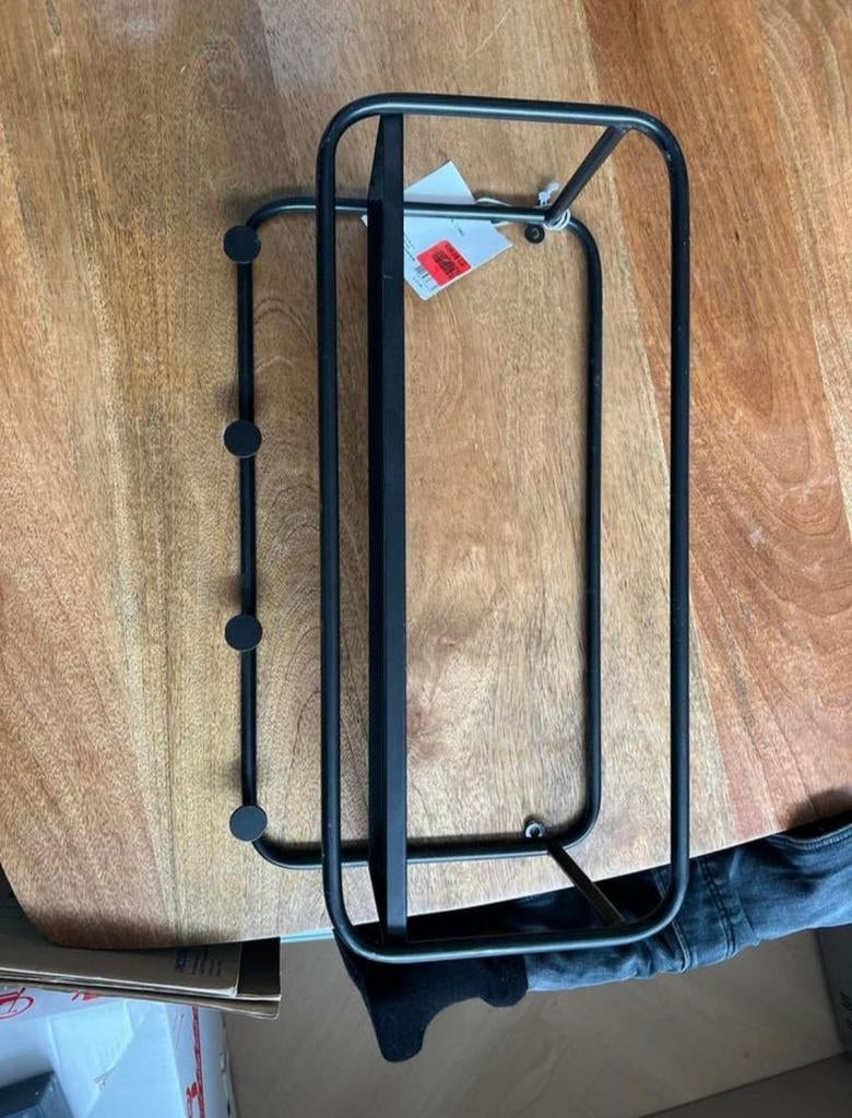 Zwarte metalen wandkapstok met haken in meppel, Ophalen of Verzenden