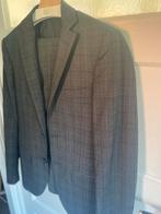 Donkergrijs geruit kostuum lbm1911 Luigi Bianchi Mantova, Verzenden, Zo goed als nieuw, Overige maten, Grijs