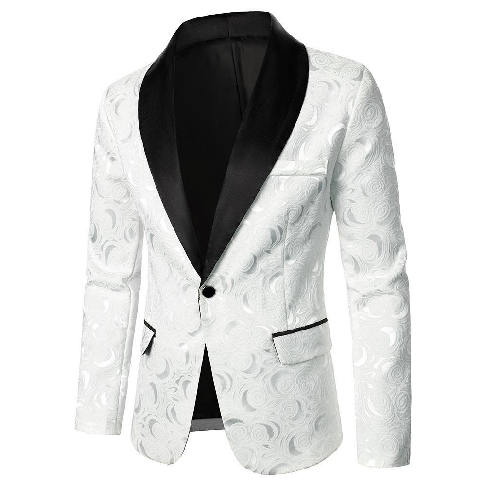 Heren wit zwart rozen colbert blazer bloemen jasje mannen, Verzenden, Nieuw, Overige maten, Overige kleuren