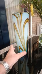 Murano Glas Vaas Swirl - Blauw, Geel, Bruin - 35 cm, Ophalen of Verzenden