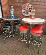 FIFTIES SIXTIES AMERIKAANSE BEL AIR BARKRUKKEN MET BARTAFEL, Ophalen, 5 krukken of meer, 60 tot 90 cm, Met voetsteun