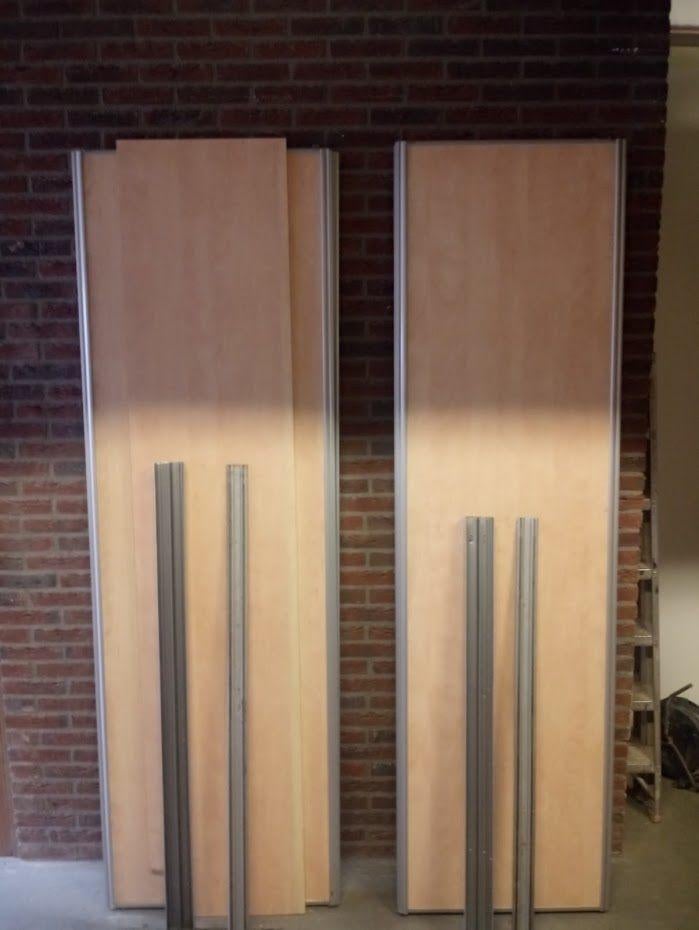 schuifkast deuren 2 sets, Ophalen, Gebruikt, 200 cm of meer, 50 tot 100 cm