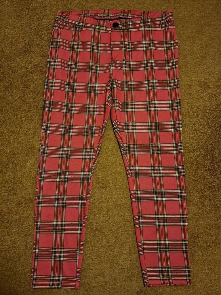 ZGAN Rode geruite broek mt 48 Janina 1x gedragen, Ophalen, Maat 46/48 (XL) of groter, Zo goed als nieuw, Lang