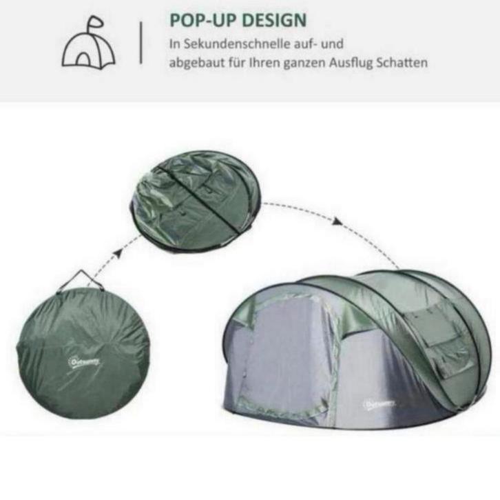 Outsunny Pop-Up Tent - Snel op te zetten en af te breken, Caravans en Kamperen, Tenten, tot en met 3, Nieuw, Ophalen