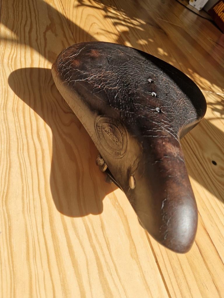 Lepper lederen fietszadel - Vintage stijl, Toerfiets, Gebruikt, Leer, Lepper