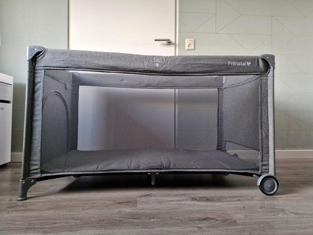Prenatal campingbedje - Grijs, 70 tot 85 cm, Zo goed als nieuw, Matras, 140 tot 160 cm