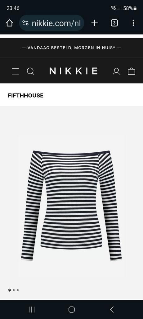 Nieuw Nikkie topje - bruin/zwart gestreept - maat 38, Kleding | Dames, Tops, Nieuw, Maat 38/40 (M), Bruin, Lange mouw, Ophalen of Verzenden