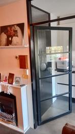 Moderne glazen binnendeur - Zwart frame, Doe-het-zelf en Verbouw, Deuren en Horren, Ophalen of Verzenden