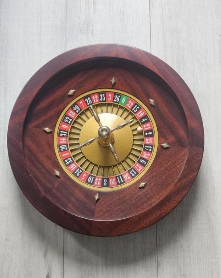 Luxe massief mahoniehouten roulettewiel,, Hobby en Vrije tijd, Gezelschapsspellen | Bordspellen, Nieuw, Ophalen