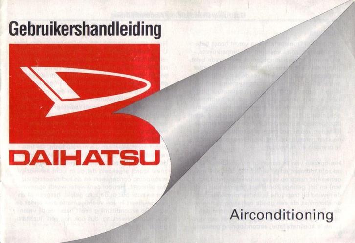 Originele Handleiding Airco Daihatsu Applause + Folder VROM, Auto diversen, Handleidingen en Instructieboekjes, Verzenden
