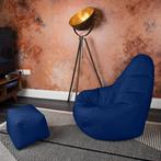 Blauwe Loft25 Zitzakstoel met Voetenbank, Ophalen of Verzenden, Nieuw, Blauw, Zitzakstoel