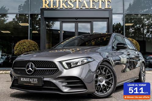 Mercedes A-klasse A250 Premium AMG|PANO|BURMESTER|SFEERVERL., Auto's, Mercedes-Benz, Bedrijf, Te koop, A-Klasse, 360° camera, ABS