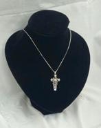 Zilveren ketting met kruishanger, Verzenden, Nieuw, Zilver, Zilver