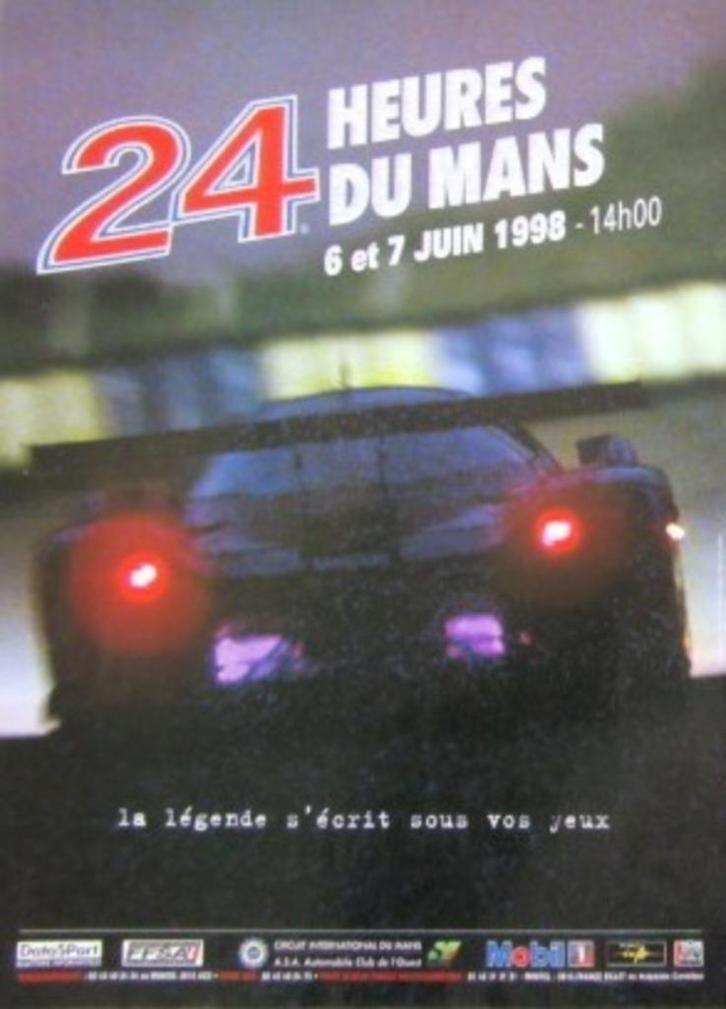 Vintage reclame 24 uur van Le Mans - 24 heures du Mans 1998, Verzamelen, Automerken, Motoren en Formule 1, Auto's, Ophalen of Verzenden