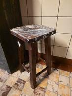 Brocante houten kruk, Huis en Inrichting, Krukjes, Ophalen of Verzenden, Hout