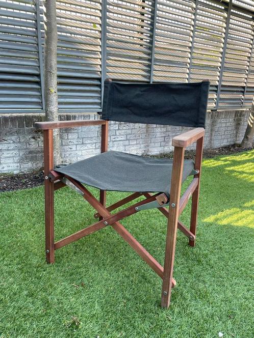 Mahoniehouten regisseurstoelen - 4 stuks, Tuin en Terras, Tuinstoelen, Gebruikt, Ophalen