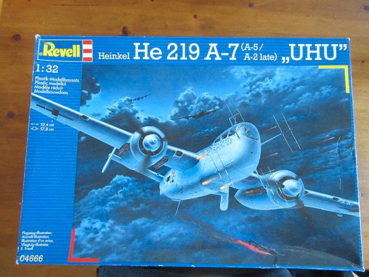 Heinkel He 291 A-7 (A-5/A-2 late) "UHU" (Revell 1/32), Hobby en Vrije tijd, Modelbouw | Vliegtuigen en Helikopters, Zo goed als nieuw