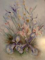 Aquarel bloemstilleven G. Mink 1971, Antiek en Kunst, Kunst | Schilderijen | Klassiek, Ophalen of Verzenden