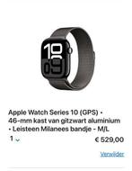 Apple Watch Series 10 46mm Black + Milanese Nieuw + Garantie, Ophalen, Apple Watch ⌚️, Zwart, IOS