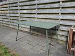 Groene metalen tuintafel, Tuin en Terras, Tuintafels, Ophalen of Verzenden, Gebruikt, Rechthoekig, Metaal