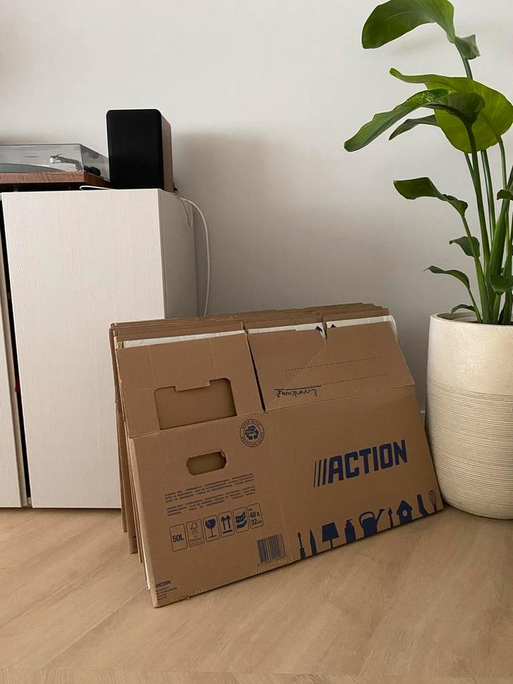 Action Verhuisdozen - Zo goed als nieuw!, Doe-het-zelf en Verbouw, Kratten en Dozen, Zo goed als nieuw, Doos, Minder dan 50 cm