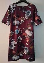Mooie bordeauxrode jurk met bloemmotief Perla Nera maat L/40, Ophalen of Verzenden, Zo goed als nieuw, Knielengte, Rood