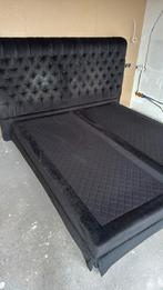 Boxspring, Huis en Inrichting, Gebruikt, Zwart, Tweepersoons, Ophalen of Verzenden