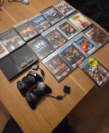 PS2 met 16 Games, 2 Controllers & Memory Cards beschikbaar voor biedingen