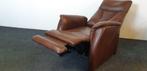 Elektrische relaxfauteuil met sta op, leder cognac, Ophalen of Verzenden, Gebruikt, 75 tot 100 cm, 50 tot 75 cm