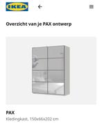 Complete witte PAX met spiegel schuifdeuren 150x202, Huis en Inrichting, Kasten | Kledingkasten, Modern, Ophalen of Verzenden