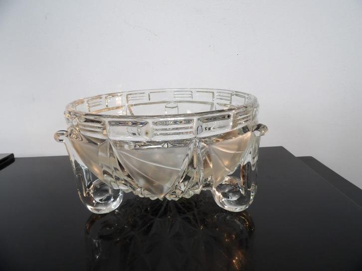 Art Deco Schaal/Coupe Libochovice/SKLO, Antiek en Kunst, Antiek | Glas en Kristal, Ophalen of Verzenden