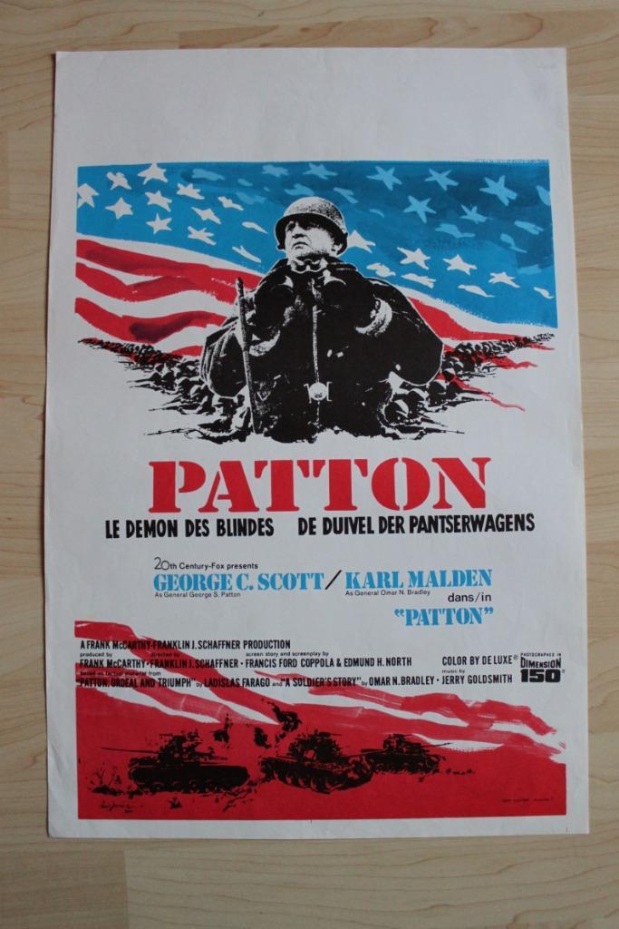 filmaffiche Patton 1970 Karl Malden filmposter, Verzamelen, Posters, Zo goed als nieuw, Film en Tv, A1 t/m A3, Rechthoekig Staand