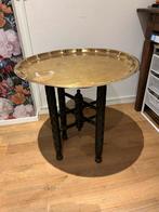 Bijzettafel koperen blad, Overige materialen, Minder dan 55 cm, Gebruikt, Rond