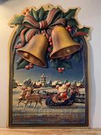 Vintage kerst, 3d kunststoffen muurhanger, deurhanger, Ophalen of Verzenden, Gebruikt