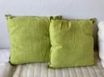 2 lime groene kussens 45x45, Ophalen of Verzenden, Gebruikt, Groen, Vierkant