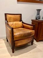 Schapenleer art deco, Huis en Inrichting, Fauteuils, Ophalen, Gebruikt, 50 tot 75 cm, Leer