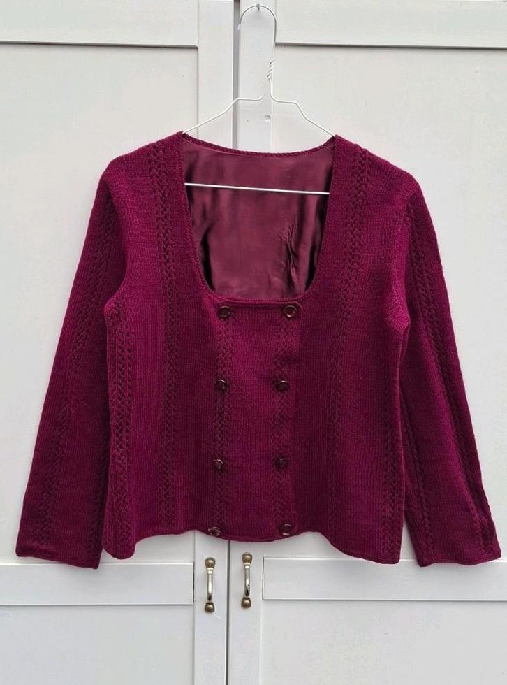 Vintage vestje, maat 34/36 - XS/S - paars - 90's, Kleding | Dames, Truien en Vesten, Gedragen, Maat 34 (XS) of kleiner, Paars