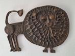 Otto Kopcsanyi bronzen leeuw reliëf vintage muurdecoratie, Ophalen of Verzenden