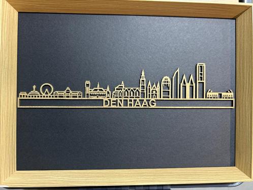 Skyline Den Haag in frame, Antiek en Kunst, Kunst | Beelden en Houtsnijwerken, Verzenden