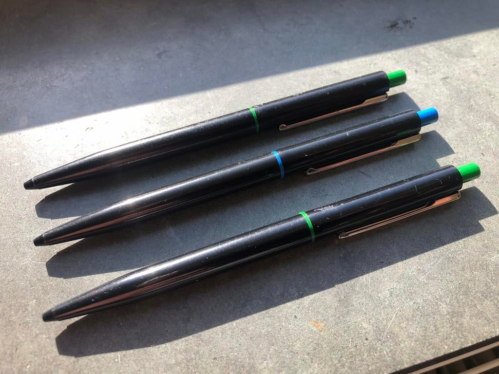 Drie Senator Germany balpennen (2x groen, 1x blauw), Ophalen of Verzenden, Zo goed als nieuw, Balpen, Overige merken