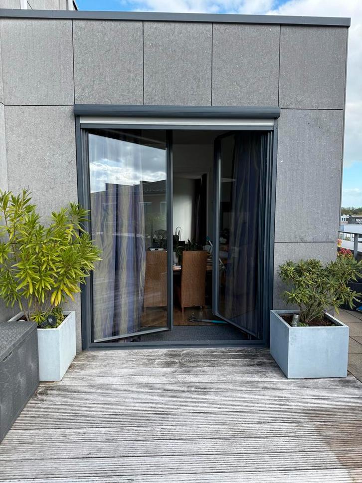 3 Elektrische zonnescreens, grijs, 210x255cm, app-bediening, Doe-het-zelf en Verbouw, Deuren en Horren, Zo goed als nieuw, Overige typen