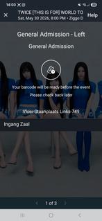 1 Ticket - Twice [This is for] Staanplaats Links, Tickets en Kaartjes, Concerten | Pop, Eén persoon, Mei