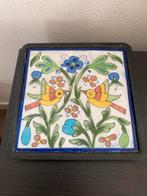 Handbeschilderde Knobco Onderzetter - Bloemen & Vogels, Antiek en Kunst, Ophalen of Verzenden