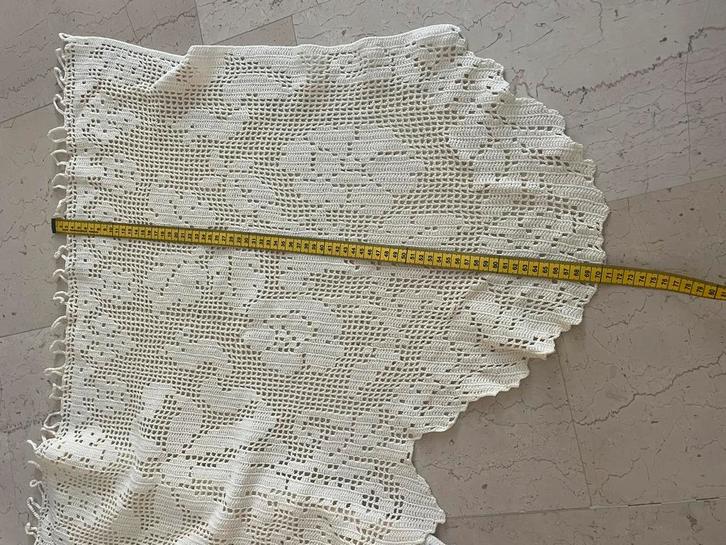 Gehaakte valletjes antiek gestileerd bloempatroon 2st. Fraai, Huis en Inrichting, Stoffering | Gordijnen en Lamellen, Minder dan 100 cm