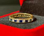 18k gouden eternity ring natuurlijke diamant/saffier 1.68ct!, Ophalen of Verzenden, 18 tot 19, Goud, Dame