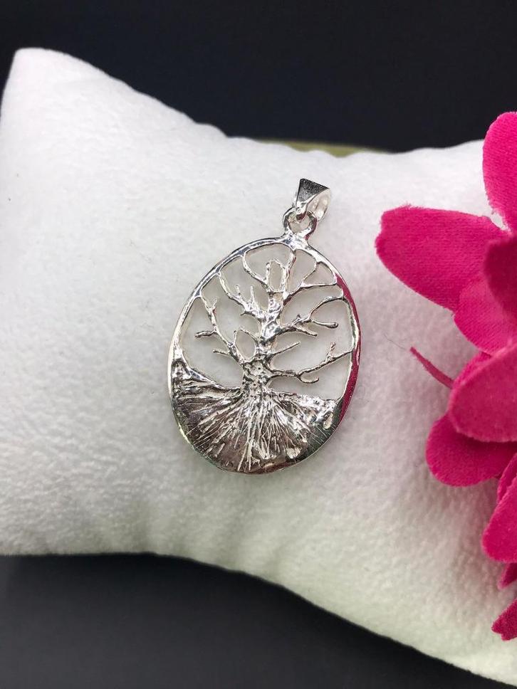 Levensboom Hanger - Tree of Life  925 Sterling Zilver, Sieraden, Tassen en Uiterlijk, Kettinghangers, Nieuw, Zilver, Zilver, Overige voorstellingen